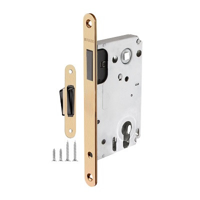 Замок межкомнатный под цилиндр FUARO 5300-M-C SSG сатинированное золото