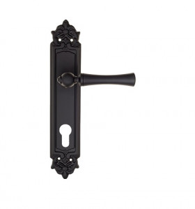 Дверная ручка на планке Fratelli Cattini FOGGIA CYL PL96-NM матовый черный