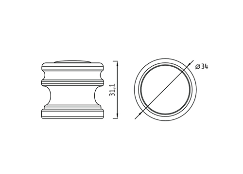 Ограничитель напольный ARCHIE GENESIS G017 S.GOLD матовое золото