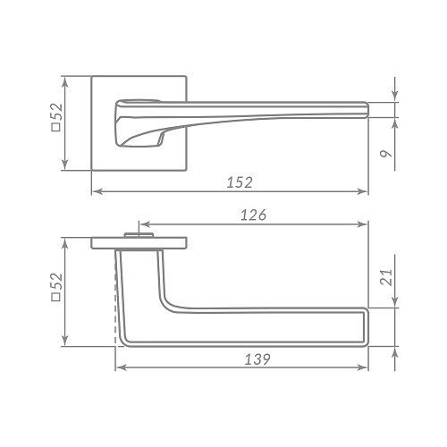 Ручка дверная PUNTO K.ARC.Q52.ELEN CP-8 хром