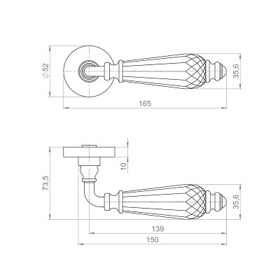 Ручка дверная ARMADILLO R.ART52.D.ELEGANT SG-4 матовое золото