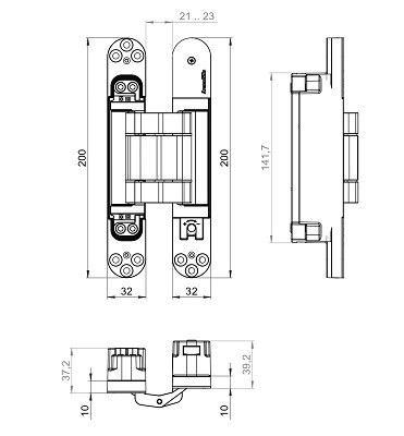 Петля скрытой установки ARMADILLO U3D2800.TG SC матовый хром