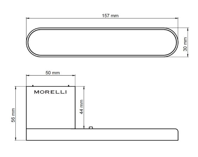 Ручка дверная с фиксатором MORELLY MARACANA MH-62-R50 BL черный