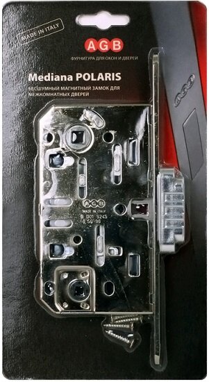 Замок межкомнатный WC AGB MEDIANA POLARIS B06102.50.06.567 с ответной планкой ​хром