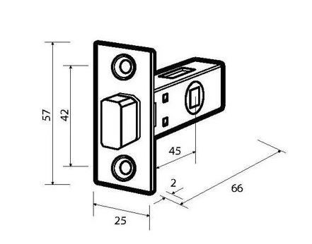 Задвижка врезная ADDEN BAU 7-45 GOLD золото