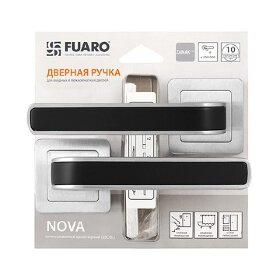 Ручка дверная FUARO NOVA XM/HD SSC/BL-16 Сатиновый хром/черный