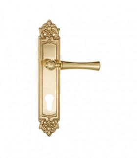 Дверная ручка на планке Fratelli Cattini FOGGIA CYL PL96-OLV полированная латунь