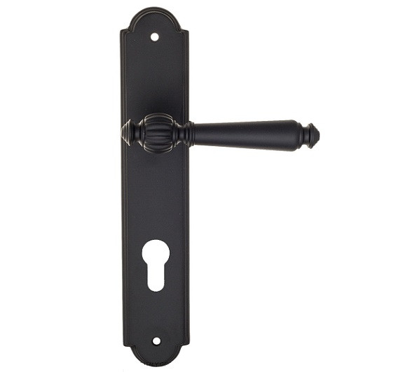 Дверная ручка на планке Fratelli Cattini MARANI CYL PL257-NM матовый черный