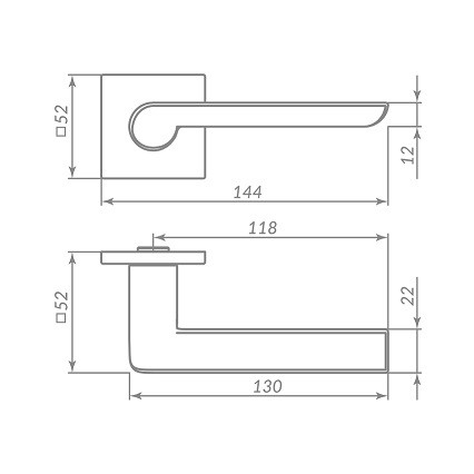 Ручка дверная PUNTO K.ARC.Q52.STEP BL-24 черный