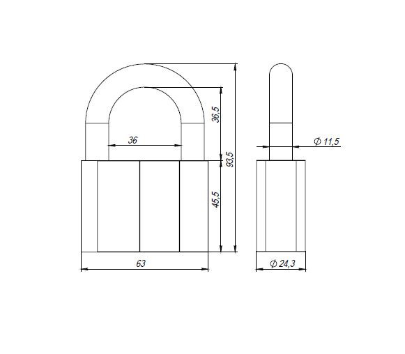 Замок навесной AJAX PD-40-70 фин. 3кл. коробка