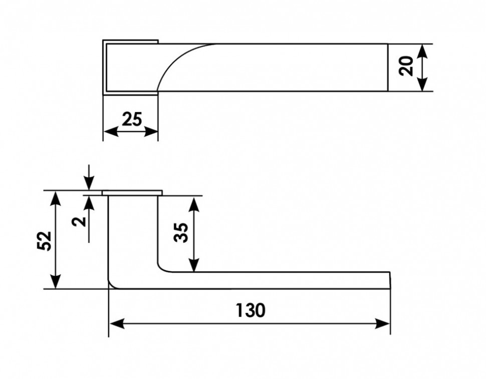 Ручка дверная MORELLI LUXURY FIORD-SM BIA на мини-розетке Белый