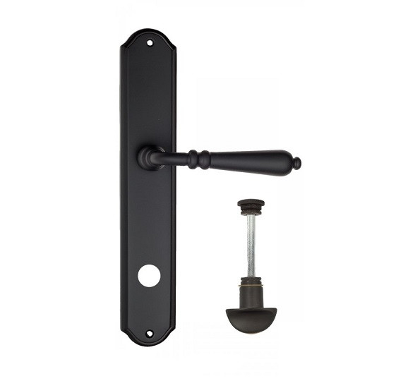 Дверная ручка на планке Fratelli Cattini NAPOLI WC-2 PL02-NM матовый черный