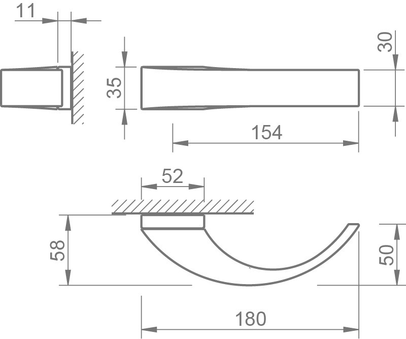 Ручка дверная Tupai 3094-03 Dedos хром