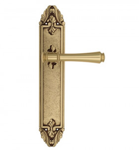 Дверная ручка на планке Venezia CALLISTO PL90 французское золото + коричневый