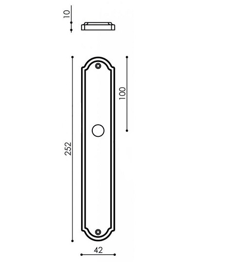 Дверная ручка на планке Venezia MONTE CRISTO WC-2 PL02 полированная латунь