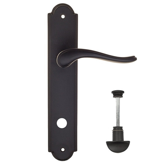 Дверная ручка на планке Fratelli Cattini LAVERA WC-2 PL257-NM матовый черный