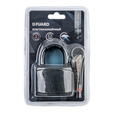 Замок навесной FUARO влагозащищенный PL-WEATHER-0550 3key англ блистер