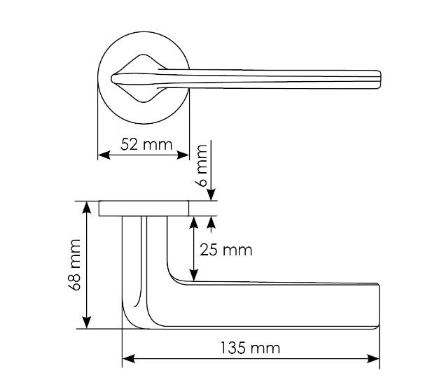 Ручка дверная MORELLY OAKA MH-61-R6 BL черный