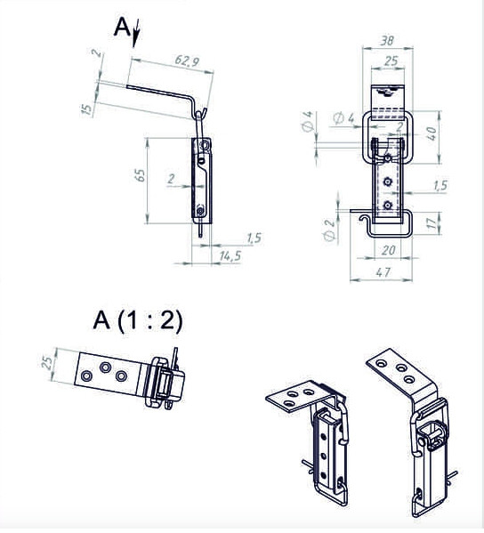 Замок МЕТАЛЛИСТ 2-2 цинк