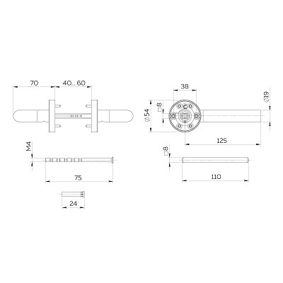 Ручка дверная FUARO R.DSS201-0201/19 INOX 201 BL-24 черный