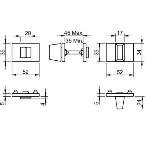 Завертка сантехническая TUPAi 4086 5RE-142 никель