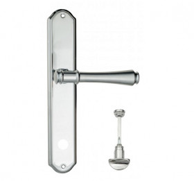 Дверная ручка на планке Venezia CALLISTO WC-2 PL02 матовый хром / полированный хром