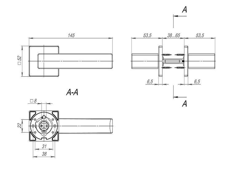 Ручка дверная FUARO RED LINE SL SSG-39 сатинированное золото