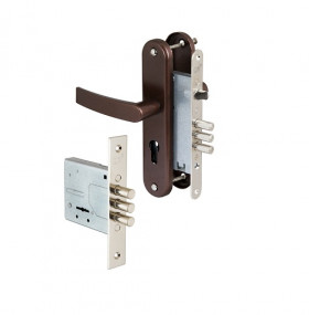 Комплект врезных замков с ручкой САМ Комплект дверника №3 ЗВ8-6/13 ЗВ4-31/55 РФ55-002/90 /60029/