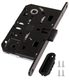 Замок межкомнатный WC AGB MEDIANA POLARIS B06102.50.93.567 с ответной планкой ​Черный