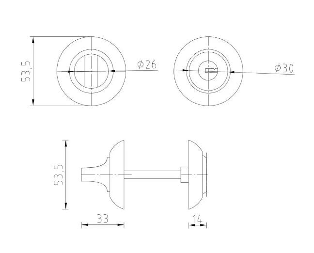 Завертка сантехническая с ключом PALIDORE lock ol hh key никель