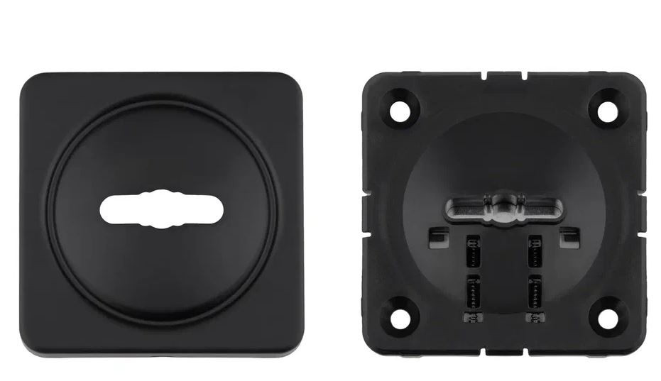 Накладка декоративная на сувальдный замок с шторкой PALIDORE 020-02 R-BLACK черный