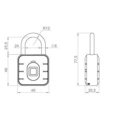 Замок навесной FUARO умный биометрический PL-SMART-BIOMETRIC подвес