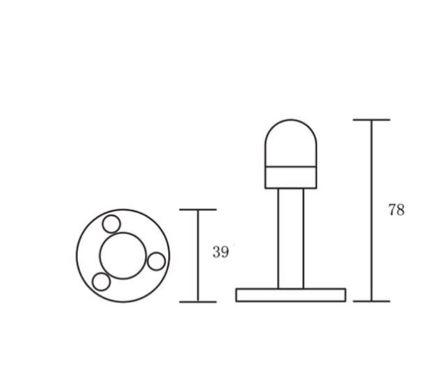 Ограничитель настенный RENZ INDS 77 PB латунь блестящая