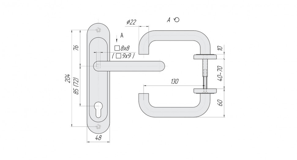 Ручка на планке Крит-М Р85-5858У-Хш /00350/