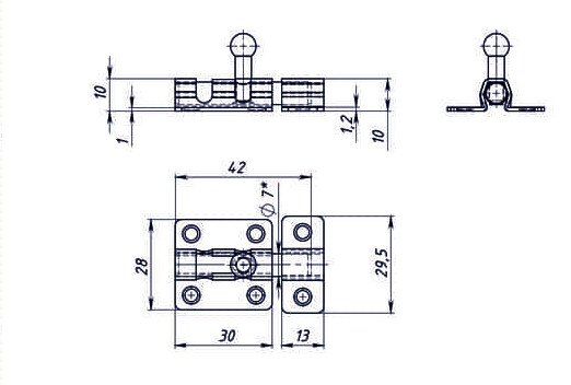 Задвижка накладная МЕТАЛЛИСТ ЗТ7 цинк