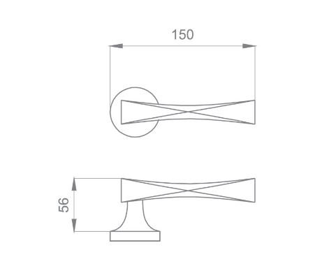 Ручка дверная DND INTW 12 OC Твист хром блестящий