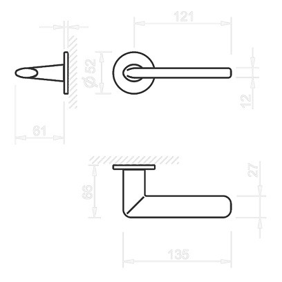 Ручка дверная Tupai Eliptica 3098 5S-186 бронза Corten
