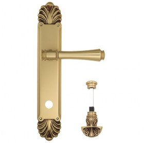 Дверная ручка на планке Venezia CALLISTO WC-4 PL87 французское золото + коричневый