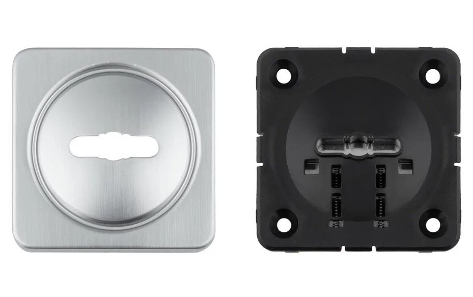 Накладка декоративная на сувальдный замок с шторкой PALIDORE 020-02 R-SSC сатинированный хром