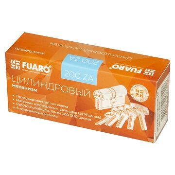 Цилиндровый механизм FUARO 200 ZA 90 mm (30+10+50) CP хром 5 ключей
