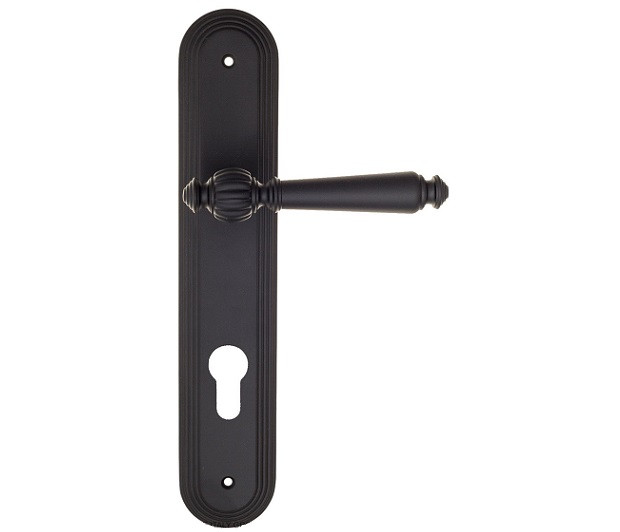 Дверная ручка на планке Fratelli Cattini MARANI CYL PL288-NM матовый черный