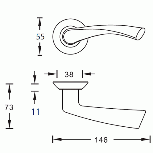 Ручка дверная ARCHIE Suave S010 X11BB античная бронза