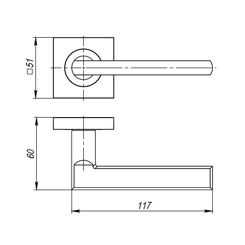 Ручка дверная AJAX K.JK51.POLO TECH/IND SN/CP-3 матовый никель/хром