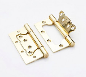 Петля накладная без врезки RENZ IN100-2BB FH SB 100*75*2,5 латунь матовая 2 шт
