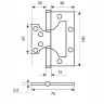 Петля накладная без врезки RENZ IN100-2BB FH SB 100*75*2,5 латунь матовая 2 шт
