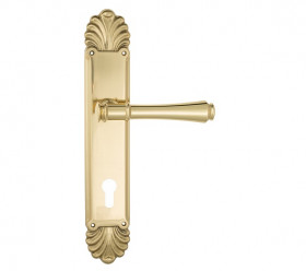 Дверная ручка на планке Venezia CALLISTO CYL PL87 полированная латунь
