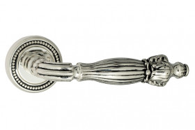 Ручка дверная Venezia OLIMPO D3 натуральное серебро + черный