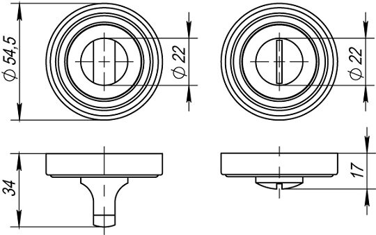 Ручка поворотная PUNTO BK6 ML CF-17 кофе