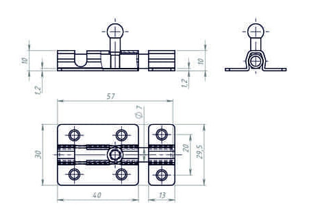 Задвижка накладная МЕТАЛЛИСТ ЗТ4 цинк