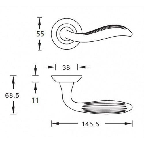 Ручка дверная ARCHIE Blando S010 100II матовое золото